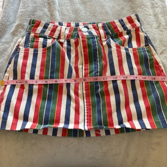 Unique Striped Multicolor Mini Skirt - Picture 7 of 8